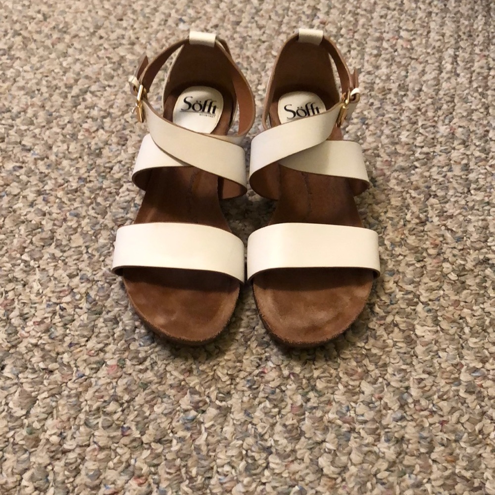 White wedge sandals